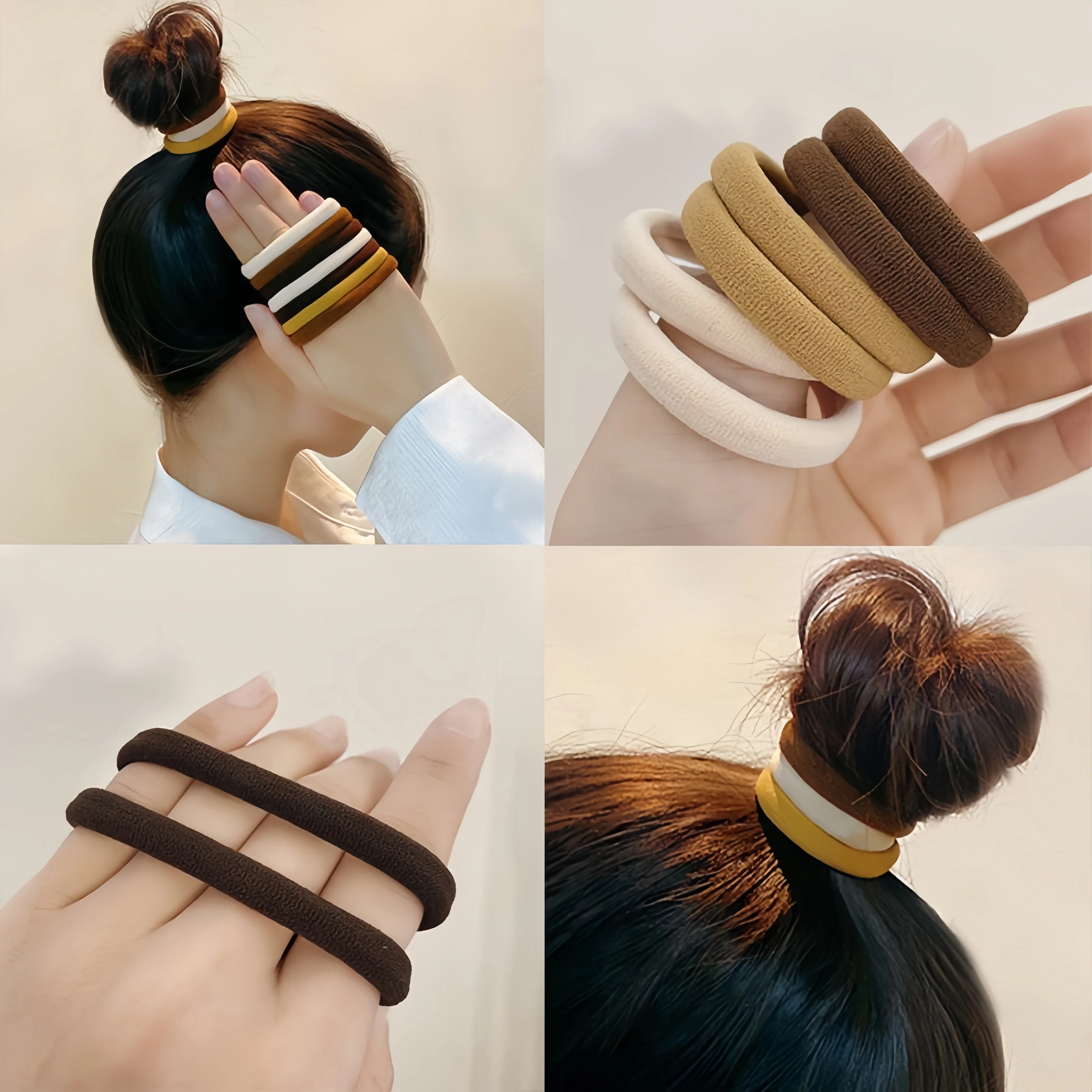 50PCS/Set Women Girls Basic Hair Bands 4cm Simple Solid Colors Elastic Headband Hair Ropes Ties Hair Accessories Ponytail Holder