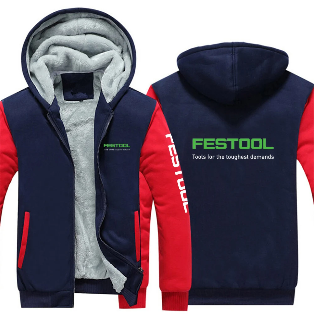 

2025 New Type Fleece Warm Jacket Autumn And Winter Man's Cold-Proof Warm Coat Festool Logo Print Tracksuit Comfortable Hoodies