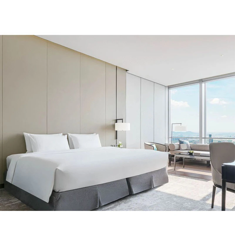 

Modern design full melamine wood bedroom suite, standard chain hotel apartment youth hostel villa room table