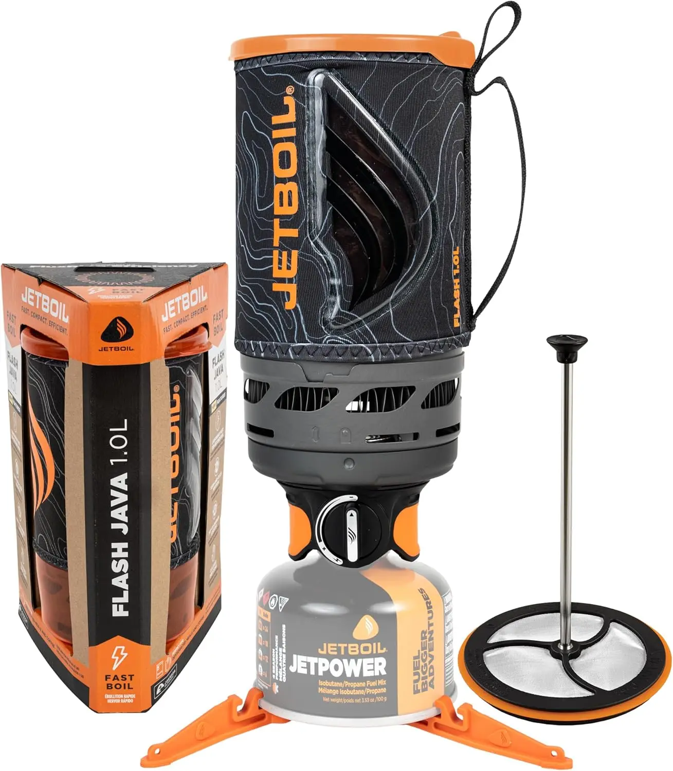 

Fast Boil Camping Stove & Coffee Press: 1-Step Ignition, Compact, Lightweight for Backpacking
