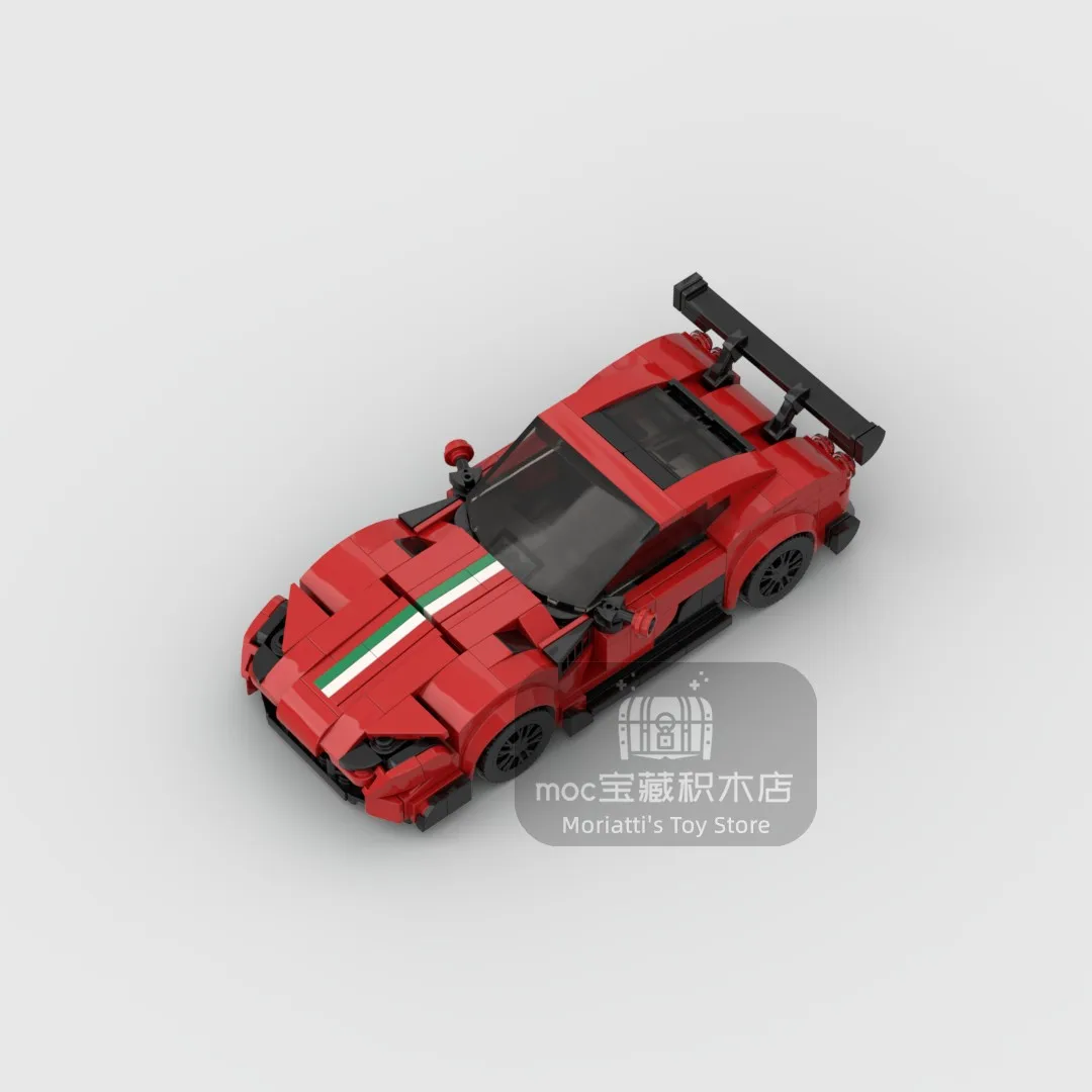 MOC Ferraried 812 GTS V12 racing sports car Vehicle Speed Champion Racer Building Blocks Brick Creative Garage Toys for Boys