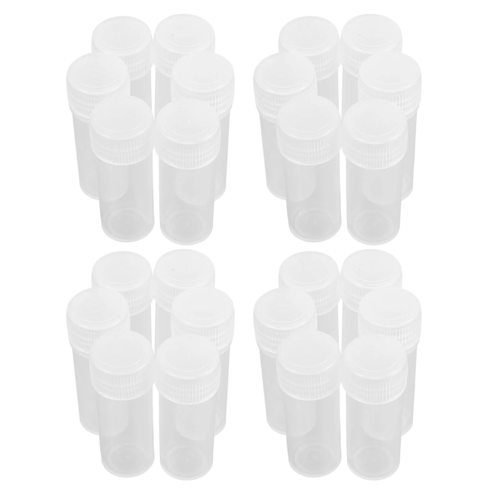 

60Pcs Laboratory Sample Tubes Plastic Screw Cap Transparent Freezing 5ml Vial Tubes Educational Sealed Lip Balm Tube Set