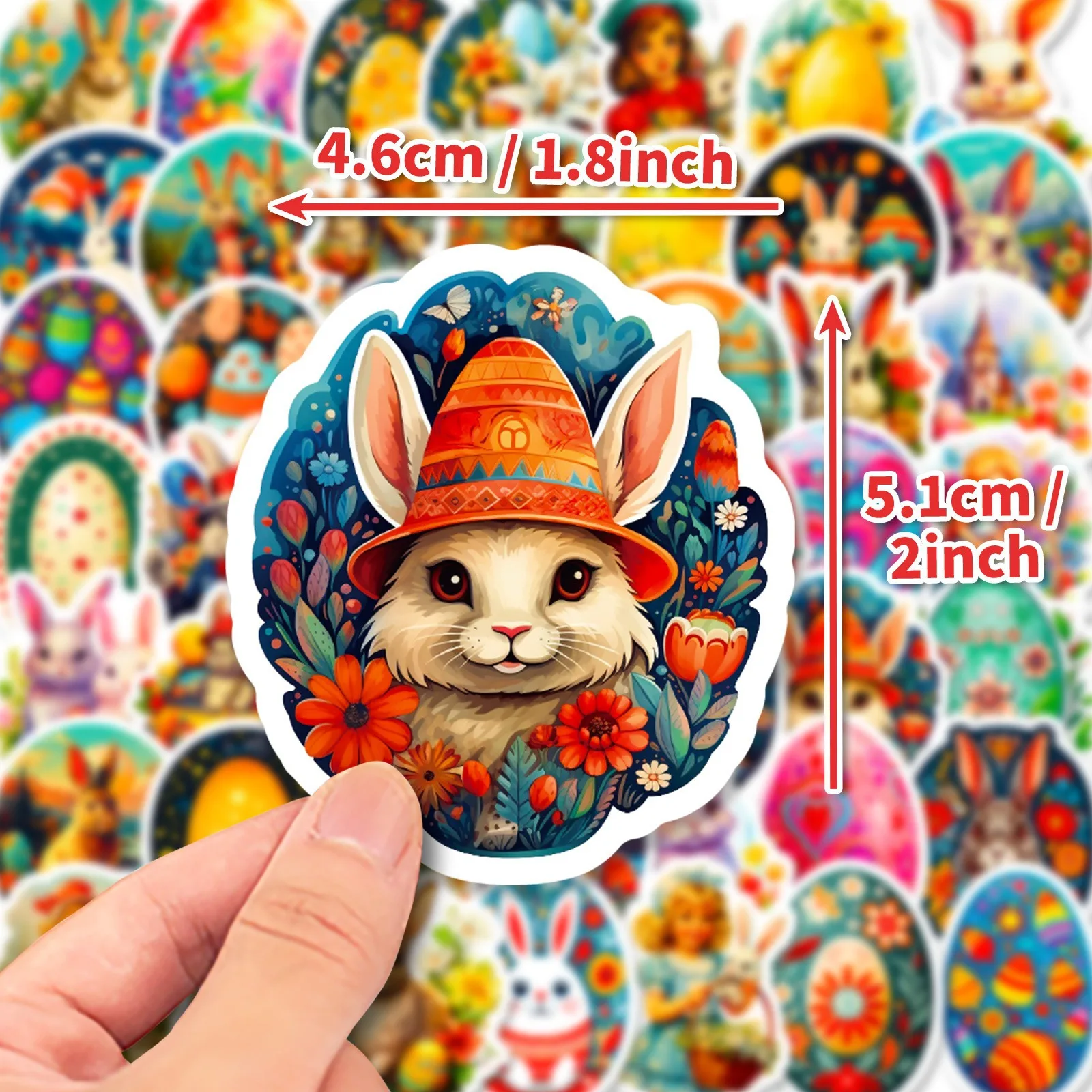 

10/50PCS Easter Bunny Series Personalized Decorative Stickers DIY Guitar Refrigerator Phone Laptop Suitcase Water Cup Skateboard