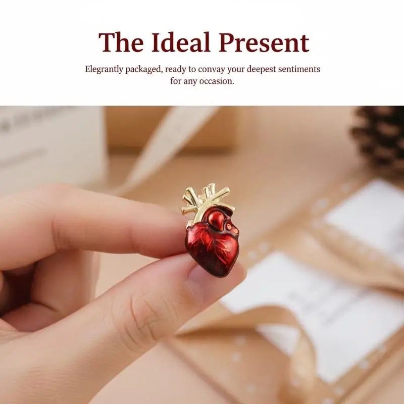Creative Enamel Heart Pin Brooch For Women Unisex Human Body Organ Badge Medical Gifts For Nurse Doctors Backpack Clothes Decor