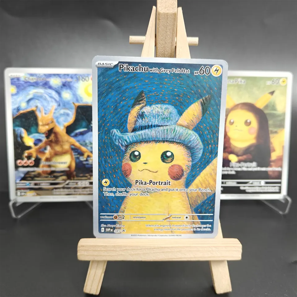 PTCG カード 英語 ピカチュウ グレーのフェルト帽子をかぶったゴッホ