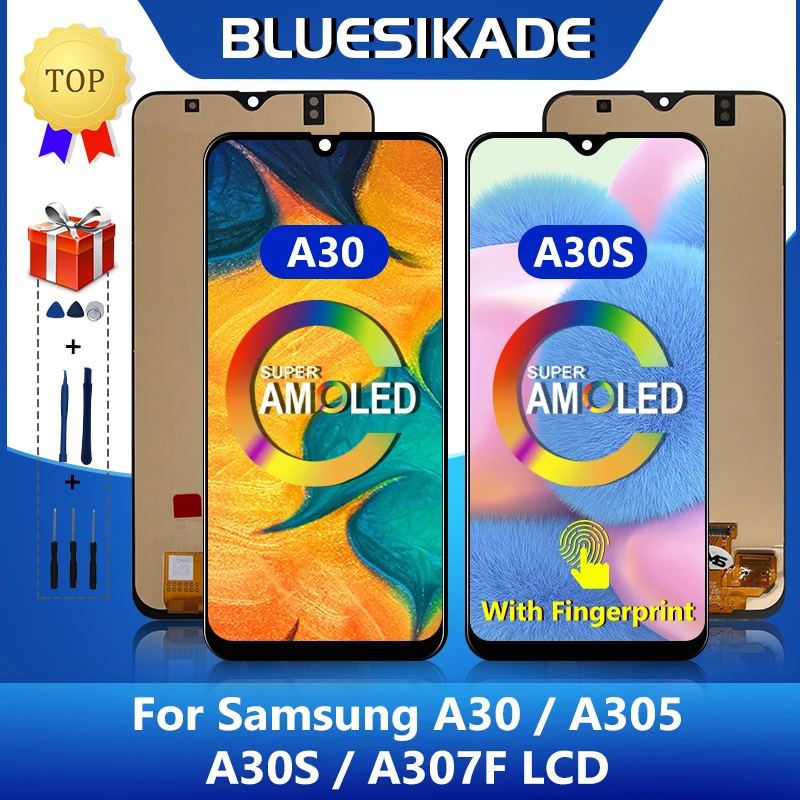 

Top 6.4" Super AMOLED For Samsung galaxy A30 A30S LCD SM-A30 A305 Display Touch Screen For Samsung SM-A30S A307F Assembly