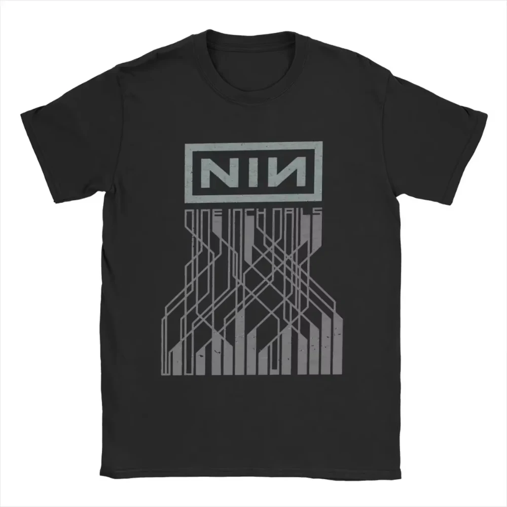 Camisetas de verano NIN Nine Inch Nails para hombre y mujer, Camiseta estampada divertida de algodón, camiseta de cuello redondo, camisetas de manga corta Unisex de talla grande