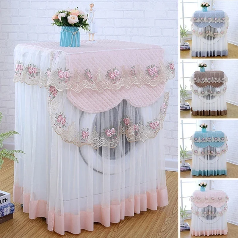 Lace Dust Proof Protector Floral Style Home Decor Washing Machine Cover 4 Colors Washable 60*60*85cm Home Decoration