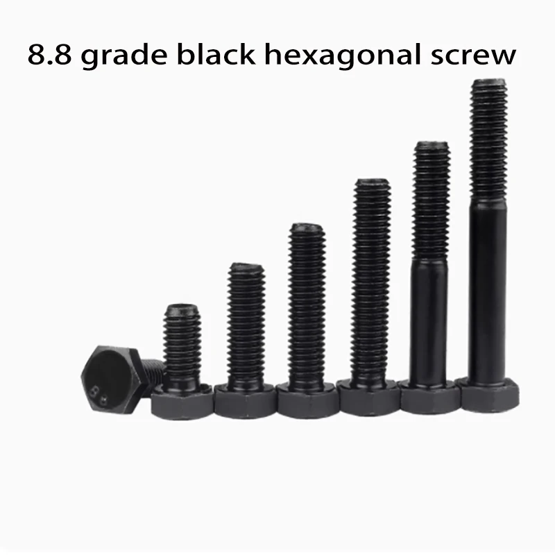 DIN933M3 M4 M5 M6 M30 Carbon Steel Hex Head Screws Full & Partial Threaded External Black Hexagon Head Bolts