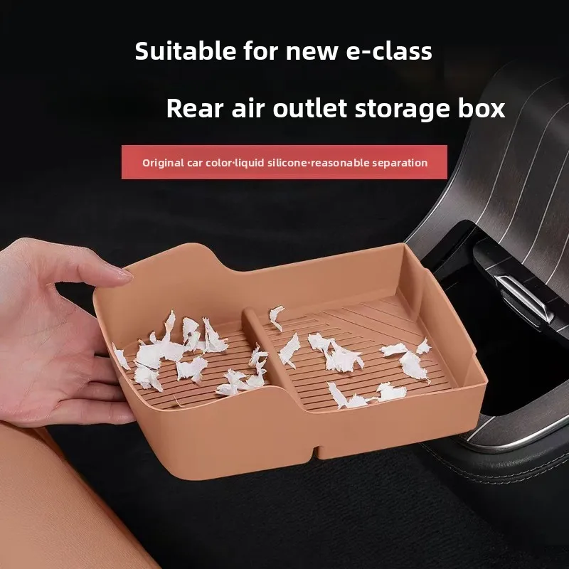 For Mercedes‑Benz W214 E‑Class E260L E300L 2024‑2026, Rear Air‑Outlet Box, Armrest Storage Tray,Silicone Full Interior Kit 1/5PC