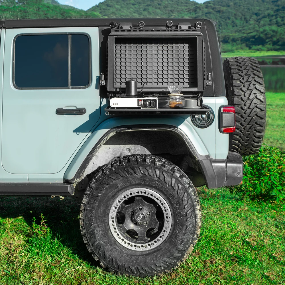 Tacmolle Multifunctional Storage Box With Folding Table For Jeep Wrangler JL Maiker Manufacture Accessories