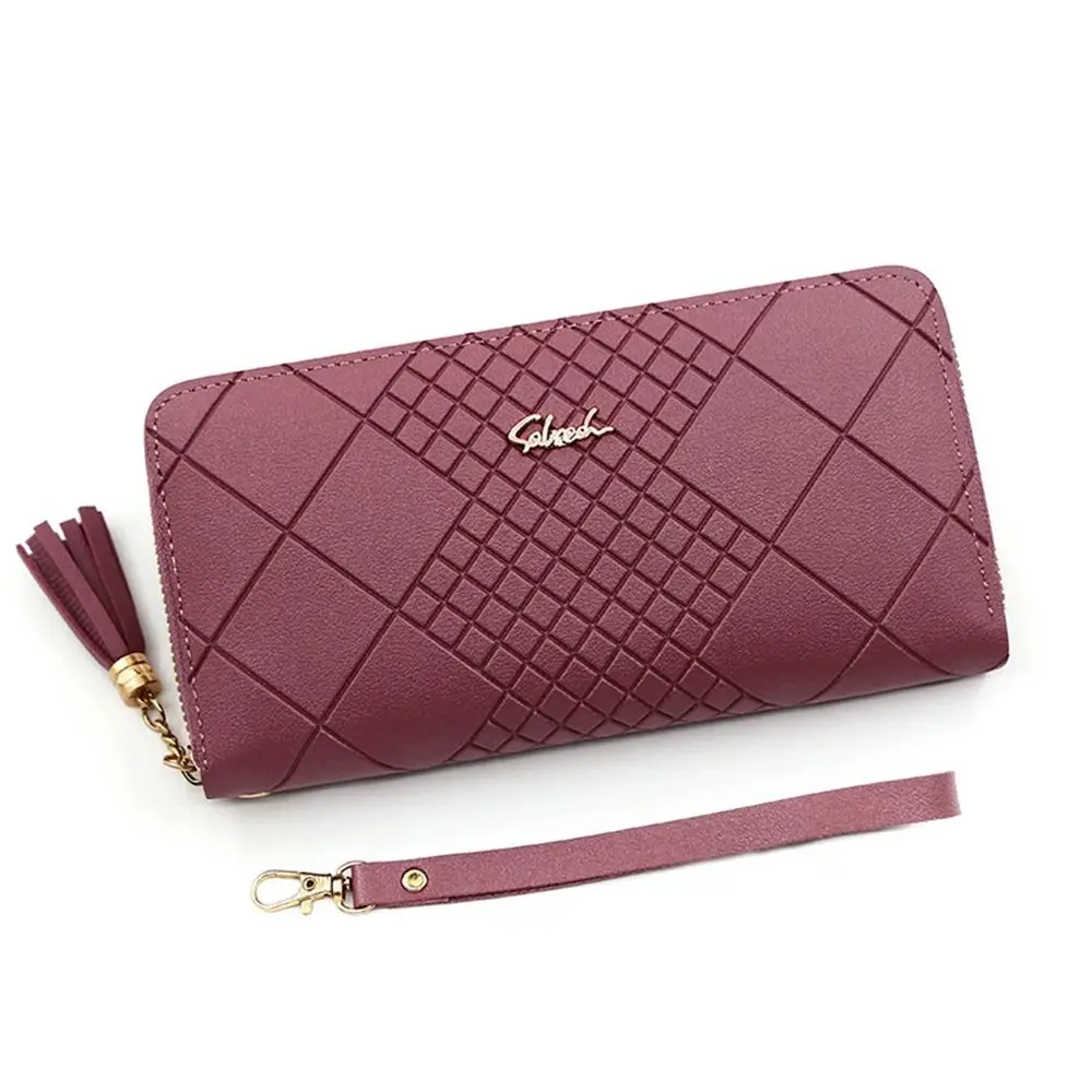 

Fashion Zipper Coin Purse PU Leather Long Wallet Wristlet Large Capacity Money Pocket Women