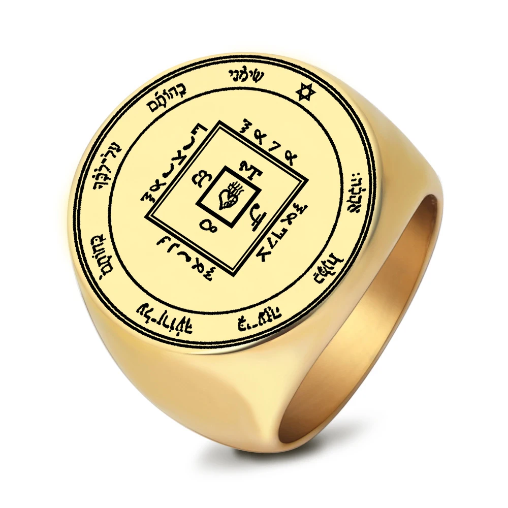 Increase Your Luck In Love! Fifth Pentacle of Venus Seal of Solomon Occult Key Amulet Talismans Laser Cut Stainless Steel Rings