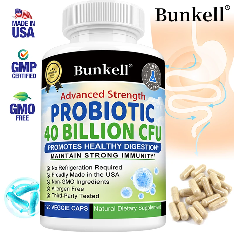 Advanced Strength Probiotics 40 Billion CFU - Promotes Digestive Health, Supports Immune System Gut Health, Non-GMO