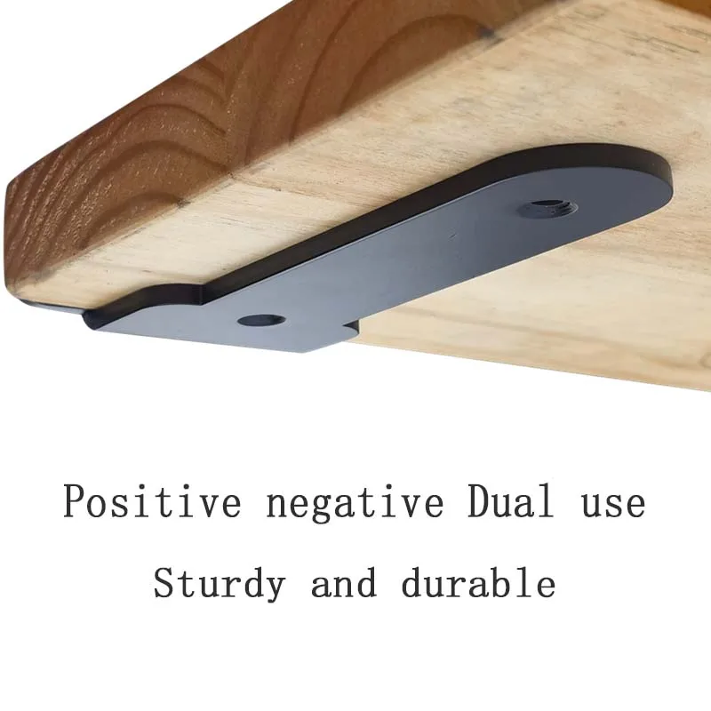 2PCS T-Shaped Wall Bracket Fixed Partition Shelf Layer Board Invisible Support Positive Reverse Dual Purpose