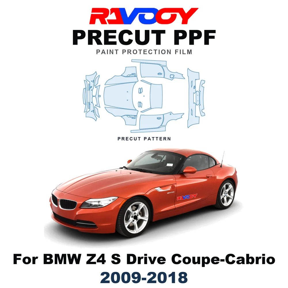 Precut PPF For BMW Z4 S Drive Coupe-Cabrio 2009-2018 8.5mil TPU Paint Protection Film Hood Bonnet Bumper Headlight Self-Healing
