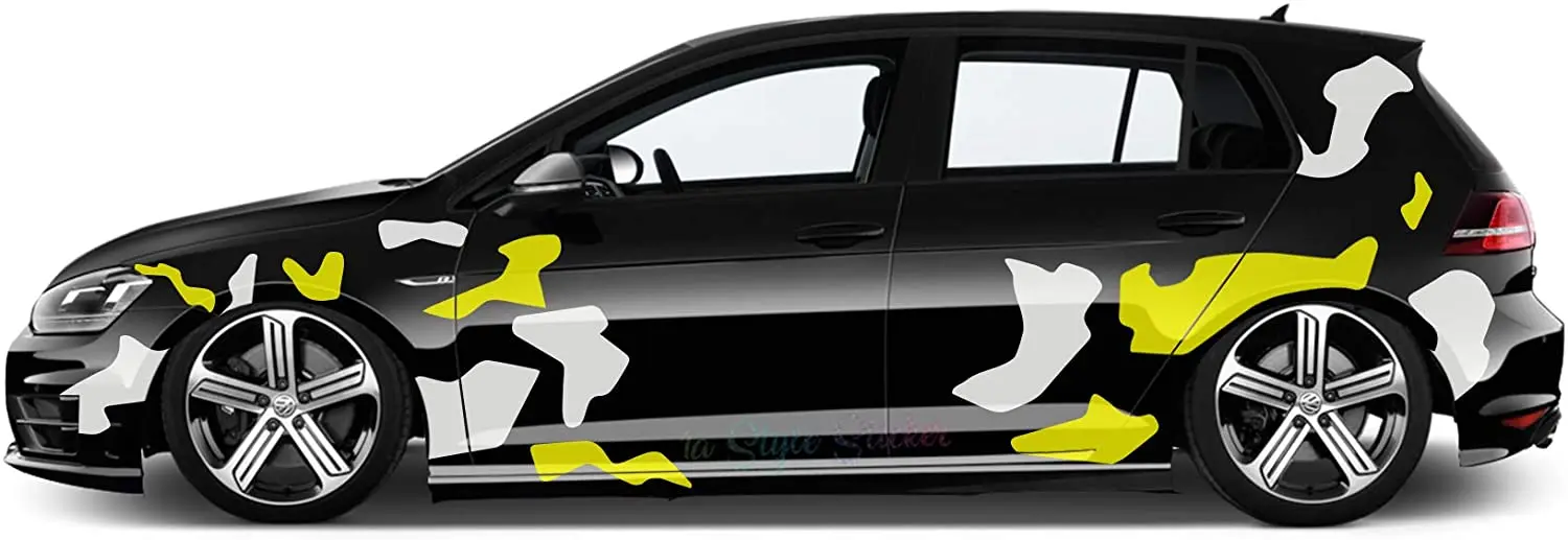 1A Style Sticker Seitenaufkleber Auto Tarnfelck Aufkleber Set 2 Farbig WUNSCHFARBE Camo Camouflage Autosticker Auto Seitenaufkle