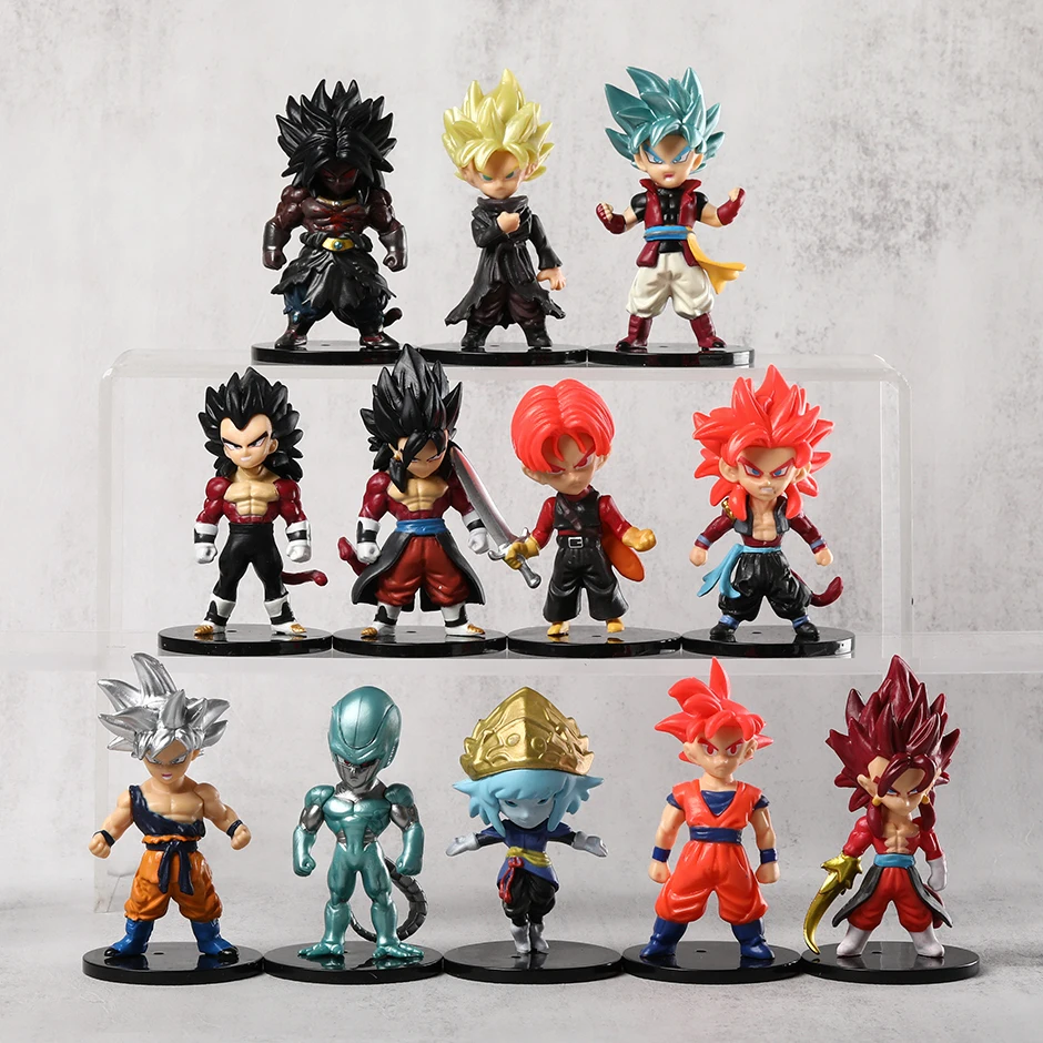 Set DragonBall GT SS4 Goku Vegeta Gogeta Vegetto Aeos Freeza Trunks PVC Figures Dolls Desktop Decoration Model Toys