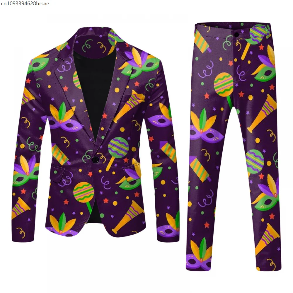 

Men Suit Coat One Buttton Notched Lapel Floral Suit Blazer Pant Men Party Luxury Design Causal Fashion Slim Fit Blazer for Men