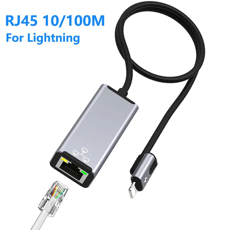ABGB-3X RJ45 LAN محول آيفون 14 13 12 11 8 7 6 5 /Ipad/Ipod إيثرنت LAN محول الشبكة مع منفذ محول الشحن 20 واط