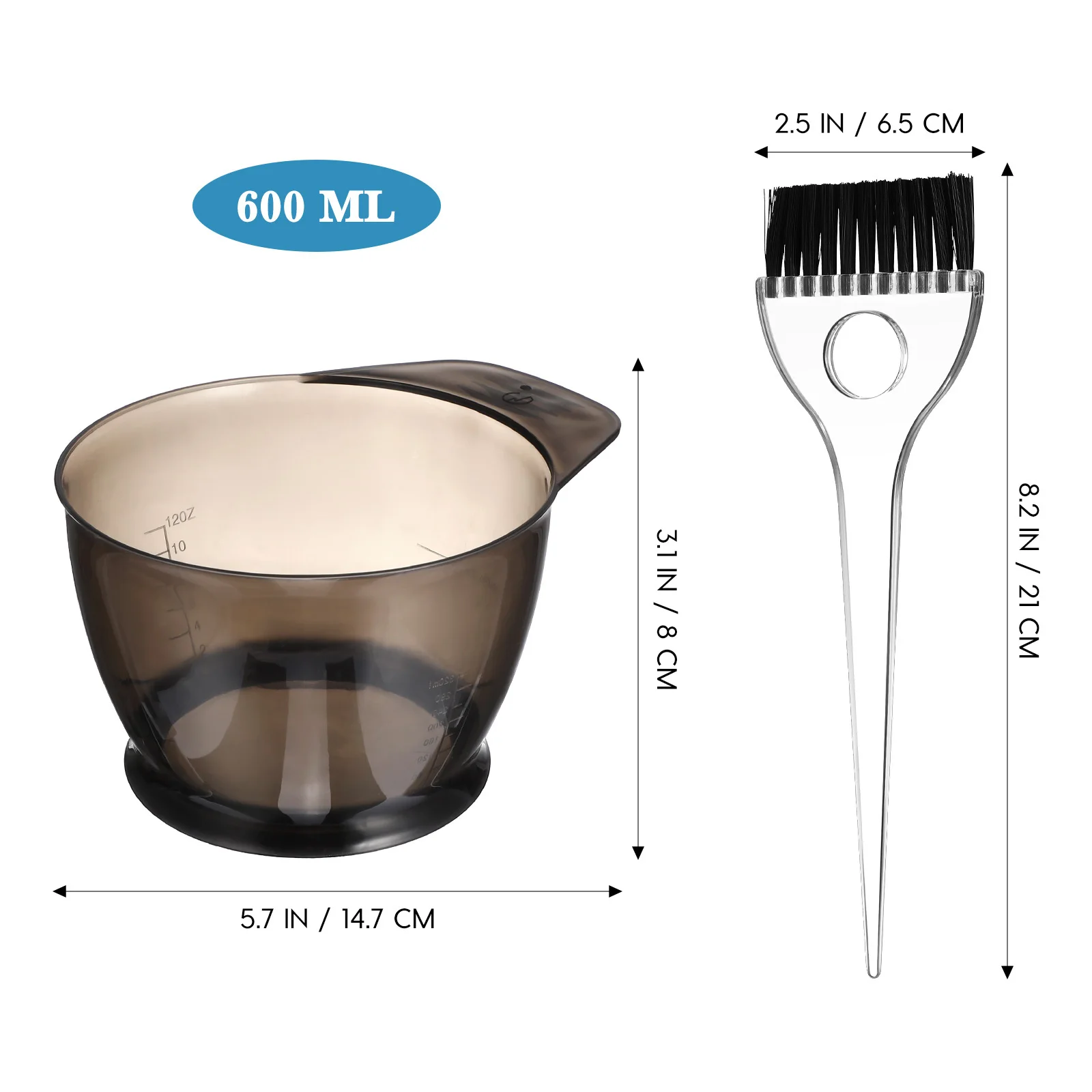 Hair Dye Mixing Bowl and Brush Set Professional Salon Use Ideal for Brightener Developer Dye Color Hair Color Brush and Bowl - Image 6