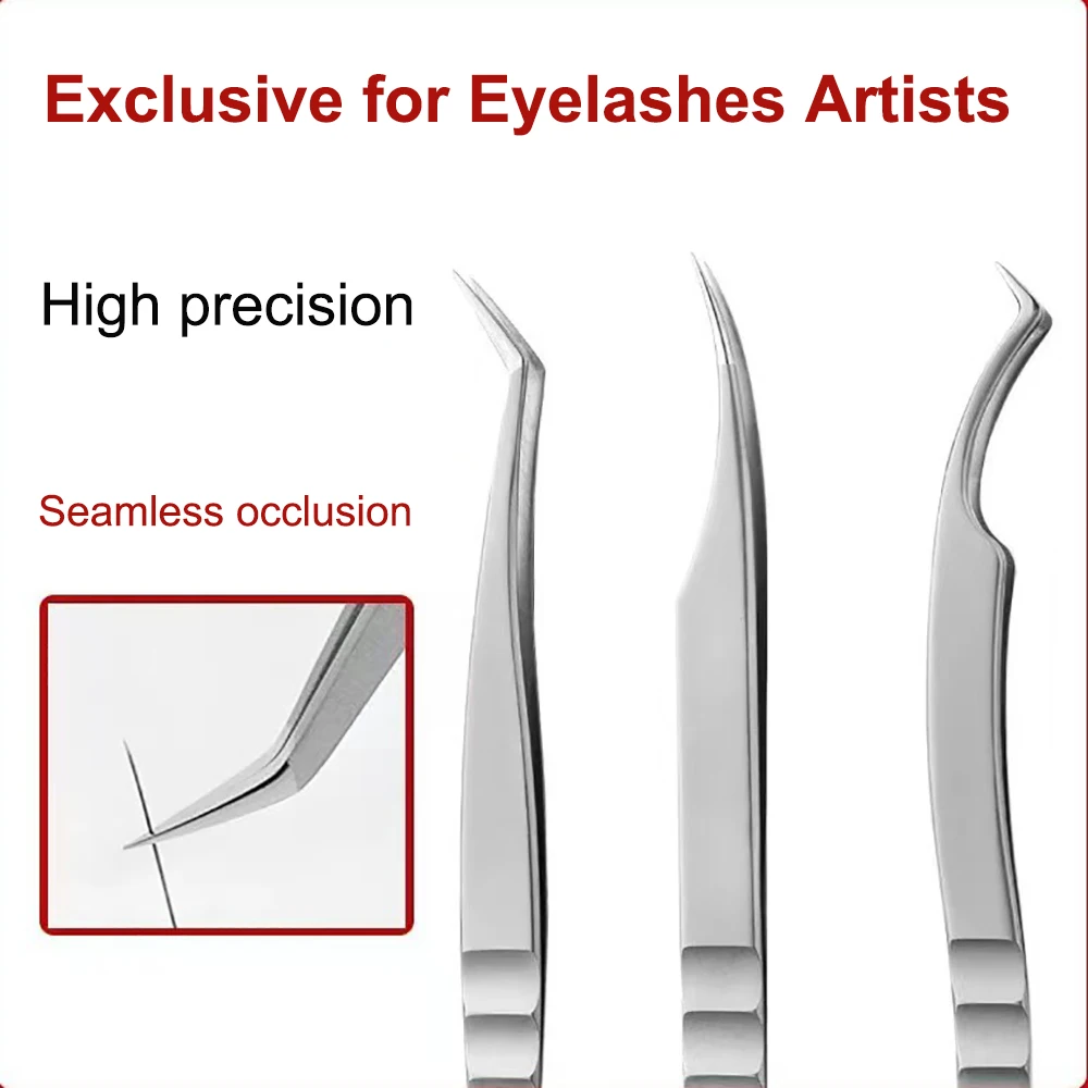 1Pcs Eyelash Extension Tweezers Volume Isolation Precise Lash Clips Nano Technology Eyelash Blossoming Grafting Tweezers