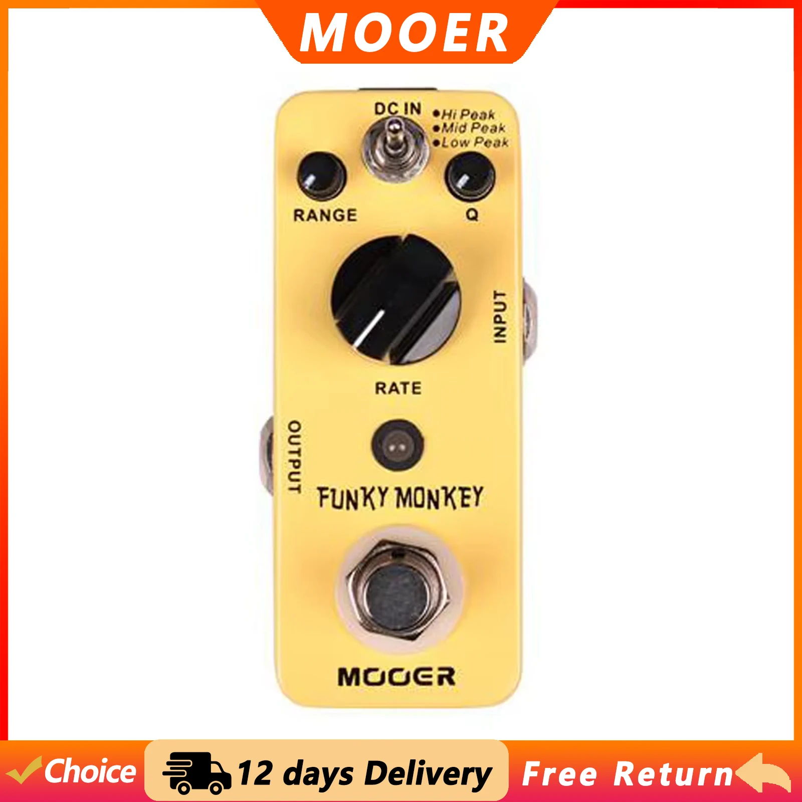 MOOER Funky Monkey Gitaar Auto Wah Effectpedaal 3 Modi Hi/Mid/Low Peak True Bypass Metal Elektrische Gitaar Onderdelen & Accessoires