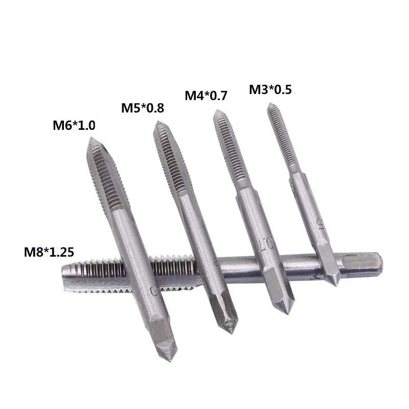 6PCS Thread Drill Bit Manual Tapping Wrench T-shaped Handle Adjustable M3-M8 Set Household Hardware Tool Accessory Combination