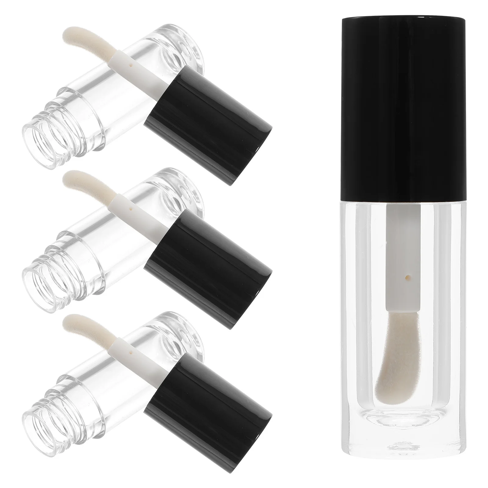 5Pcs 클리어 립글로스 튜브 6Ml 빈 미니 용기 립밤 오일에 적합 DIY 리필 여행 휴대용 세련된 투명