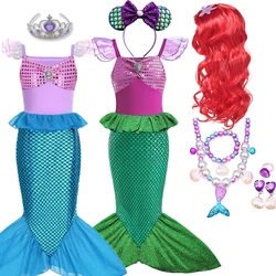 2024 Little Mermaid Ariel Princess Costume Kids Party Dress for Girl Cosplay Children Carnival Birthday Vestidos Mermaid Clothes