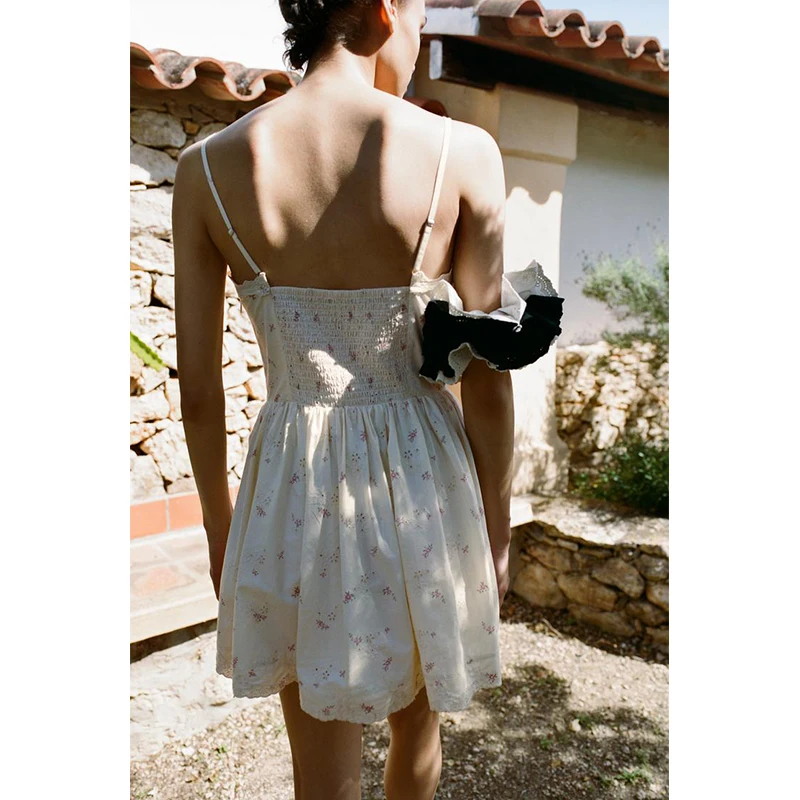 Sommer Neue Süße Sle ort Dr Gestickter Druck Seide Csole Rock Polyester Faser Hohe Taille Svel Blumenmuster