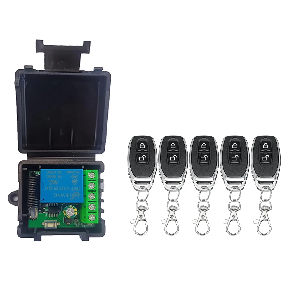 

2 Channels 433Mhz RF Wireless Remote Control Switch AC 12V Relay 2CH Receiver Module For Garage Door Curtain Light