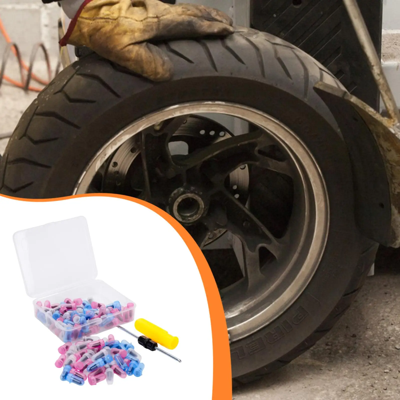 Tire Repair Plug Assortment Three Sizes Carbon Steel Rubber Pegs for Fast Roadside Fix on Tubeless Tires