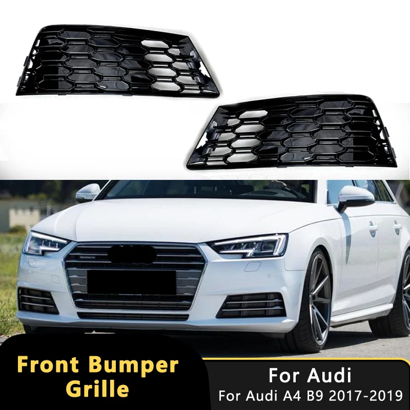 

Honeycomb Mesh Car Front Bumper Fog Light Grille For Audi A4 B9 Standard 2017-2019 Lamp Grill Cover Auto Accessories 8WD807681B