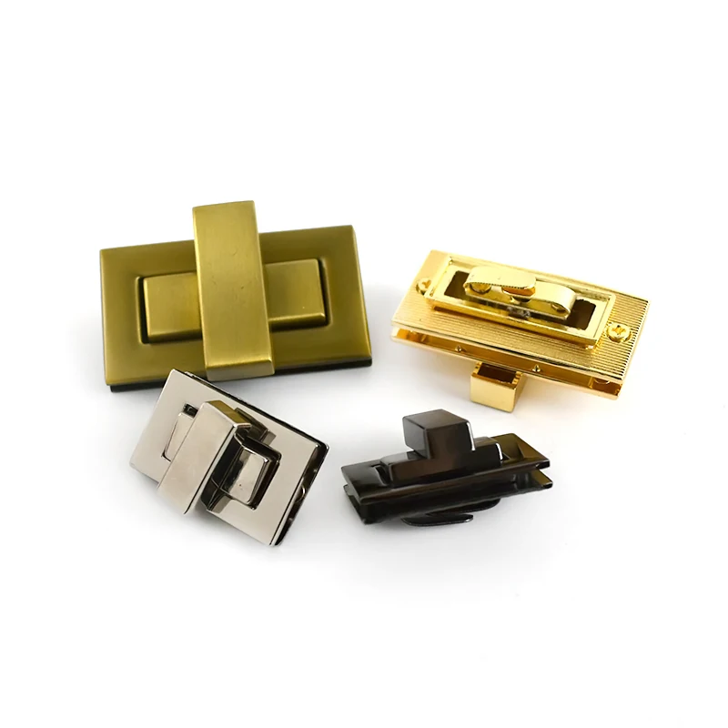 1-5Pc Metal Square Lock Buckle Handbag Turn Twist Locks Clasp Purse Closure Toggle Latch Buckles DIY Bag Replacement Accessories