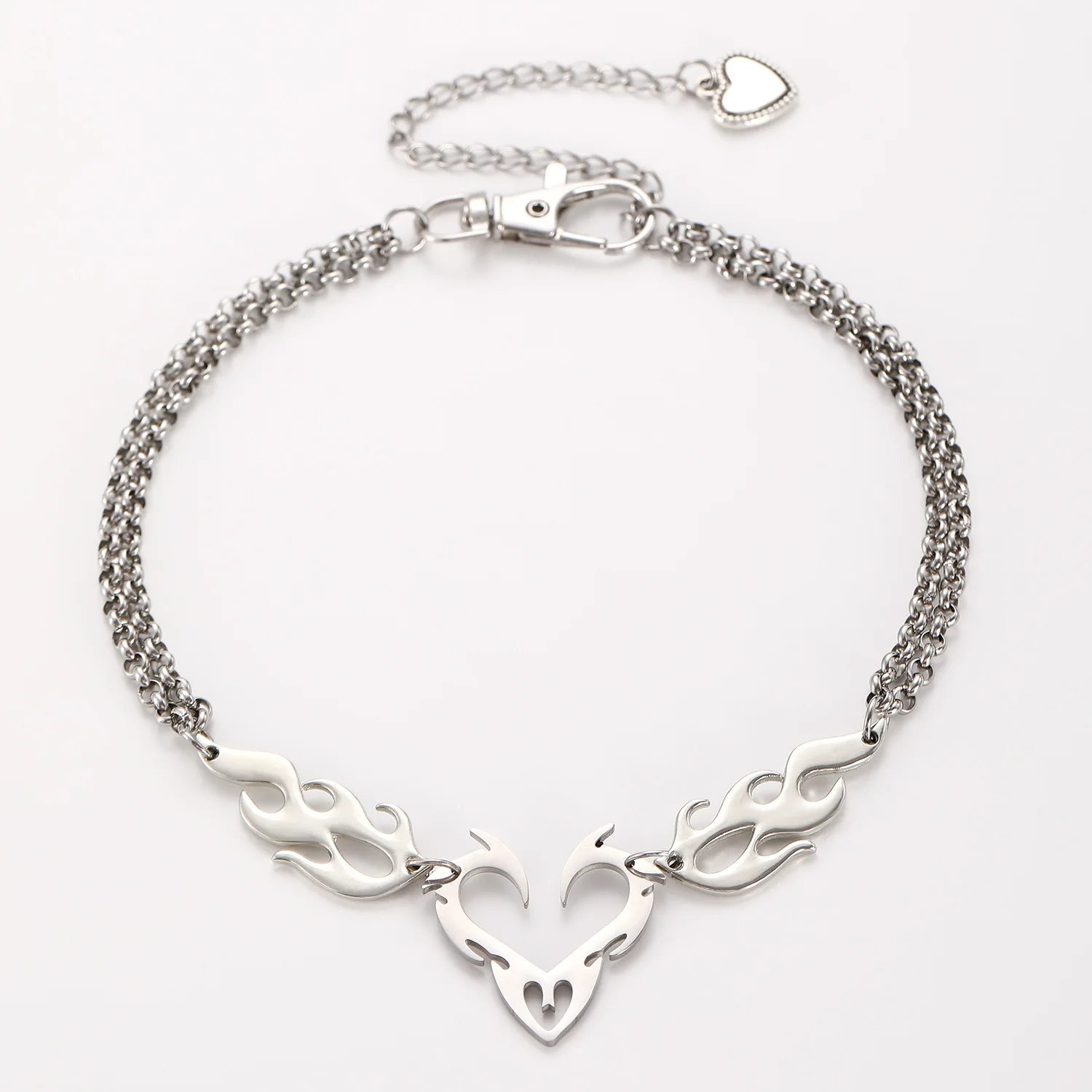 فاسق القلب لهب قلادة خمر جوفاء التدريجي لهب الطوطم سحر المختنق سلاسل مجوهرات شخصية الإكسسوارات هدايا للأصدقاء #3