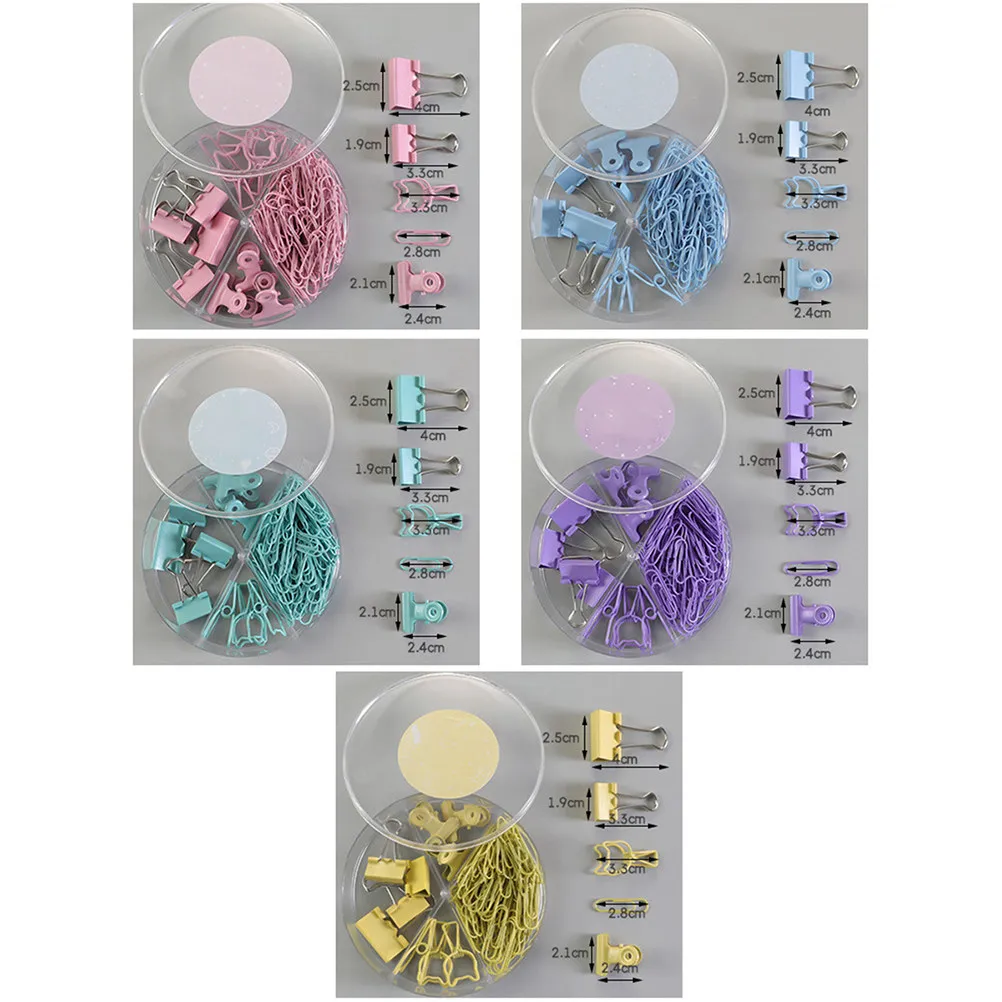 2Sets Heavy Duty Metal Binder Clips Colorful Multifunctional Paper Holders for School Office Stationery Document File Clips