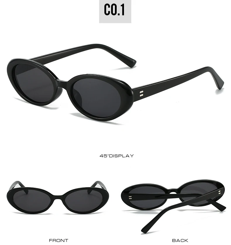 Retro Vintage Oval Sonnenbrille Frau 2024 Marke Designer Runde Sonnenbrille Männer UV400 Punk Stil Luxus Brillen Weibliche Oculus – Detail 6