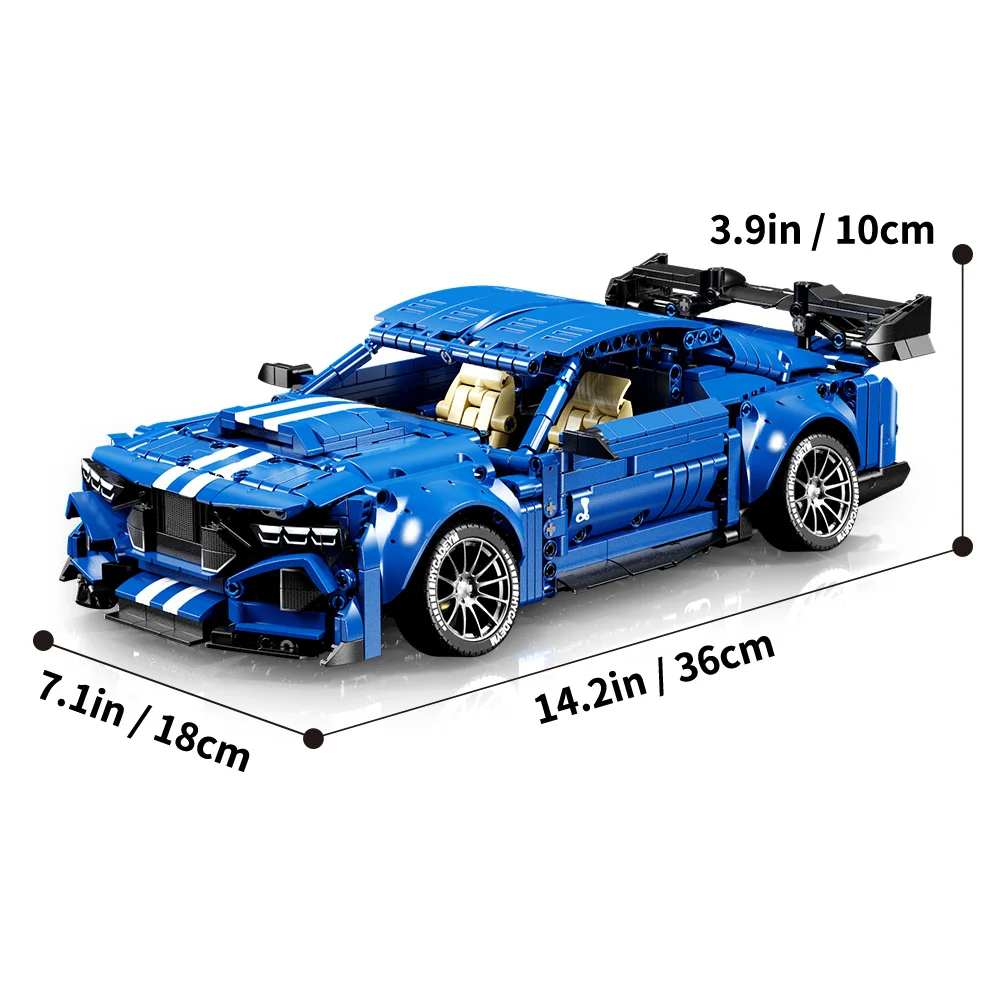 Kit de blocos de carros de corrida para meninos, adulto desafio grande carro esportivo, modelo de construção, 1:14 MOC, 1409 pcs