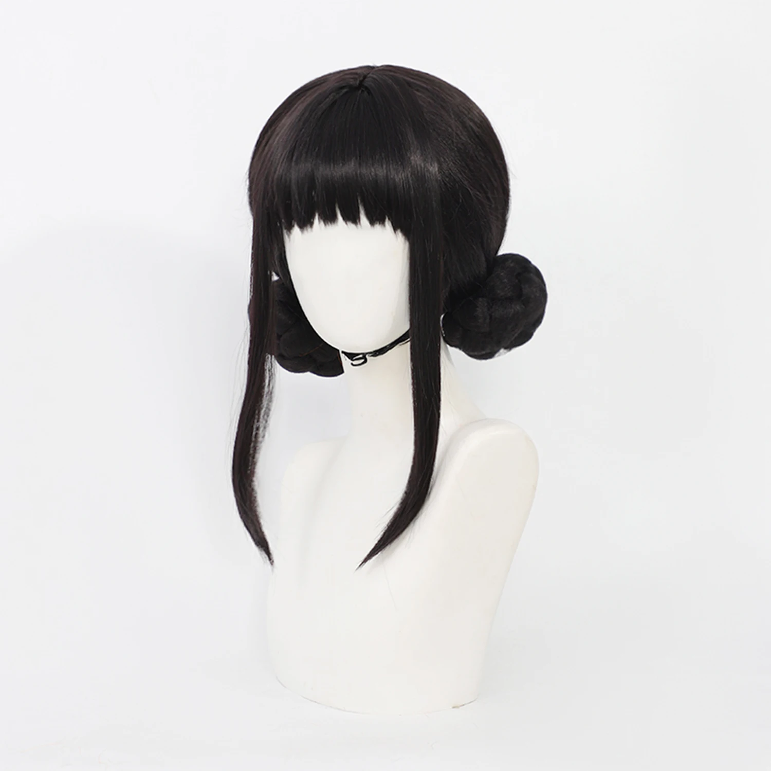 Zoey Cosplay Wig Animated Musicals Films Synthetic Wig With Bangs Black Cosplay Anime Wig for Girls Kid Black Wig Daily School image 4