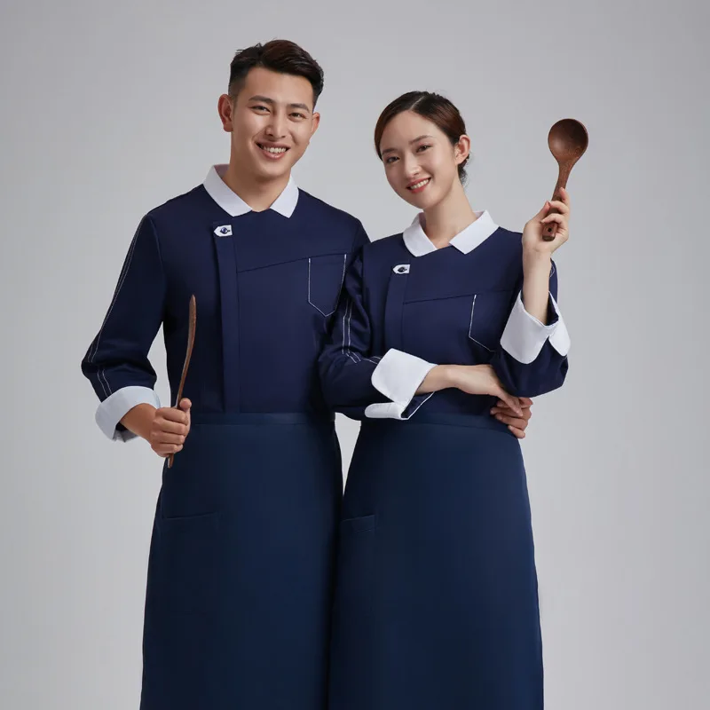 Baking Cake Shop Hot Pot Restaurant Waiter Uniform Hotel Work Clothes Long Sleeve Western Food Cafe Chef Uniform Autumn and Wint