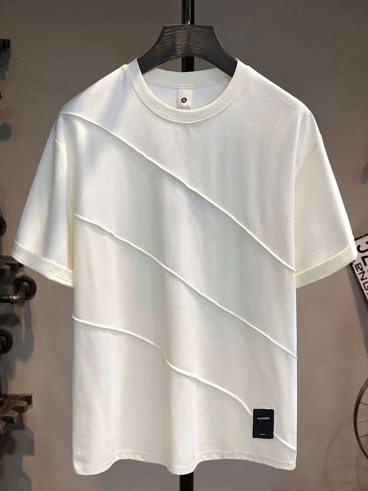 

Unique Layered T-irt Men's Summer Trendy Loose Breathable Qui Dry oulder Casual ort Sve Faionable round Ne T-S...