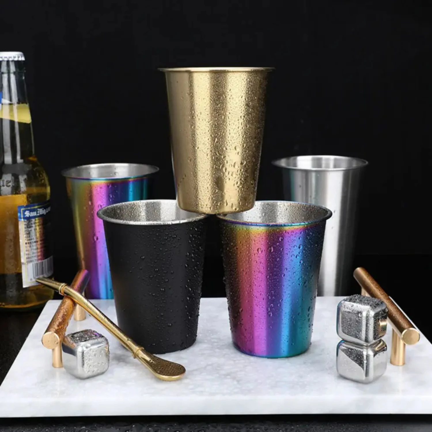 304 Stainless Steel 500ml Single-layer Beer Mug for Camping Leisure and Office Use - Durable Coffee Tumbler for Tea, Milk, and M