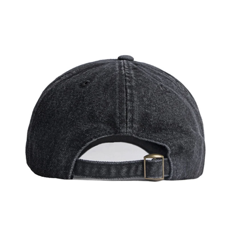 Casual Washed Cotton Baseball Cap Men Solid Black Blue Denim Dad Hat Visor Spring Summer Outdoor Travel Trucker Caps Adjustable