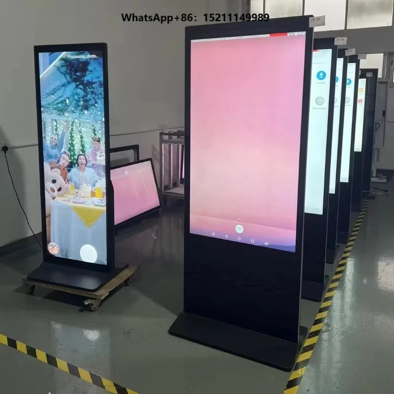 Floor-Mounted 4K Full Screen Toled LED Signage Vertical Wayfinding Display for Clear Navigation&Ads in Shopping Halls