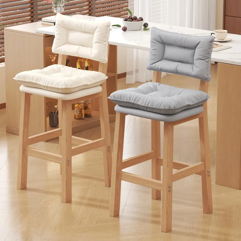 

Wood Designer Bar Chairs Comfortable Modern With Back Living Room High Counter Bar Stools Kitchen Sillas Lounge Suite Furniture