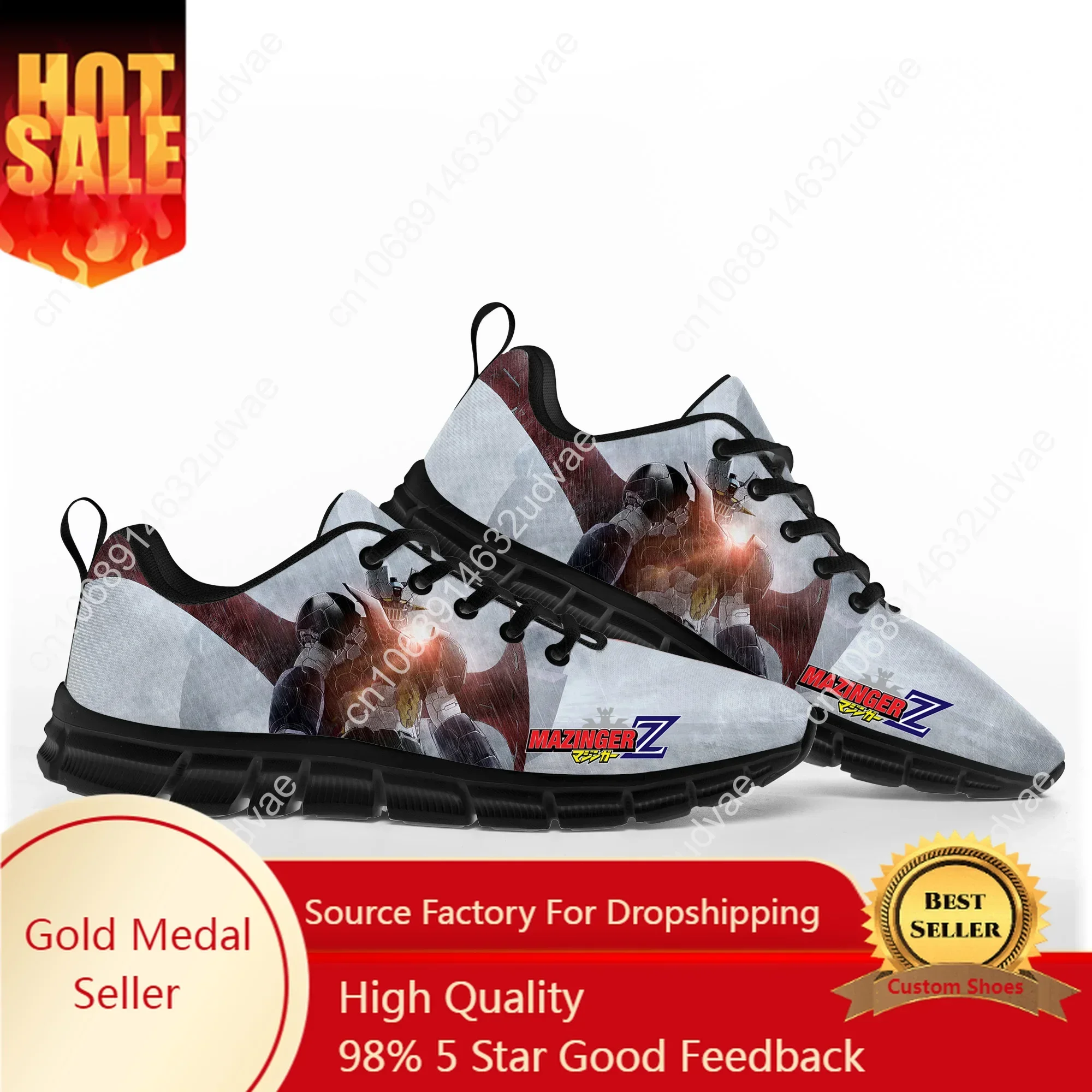 

Cartoon Manga Mazinger Z Anime Comics Sports Shoes Mens Womens Teenager Kids Children Sneakers Custom High Quality Couple Shoe