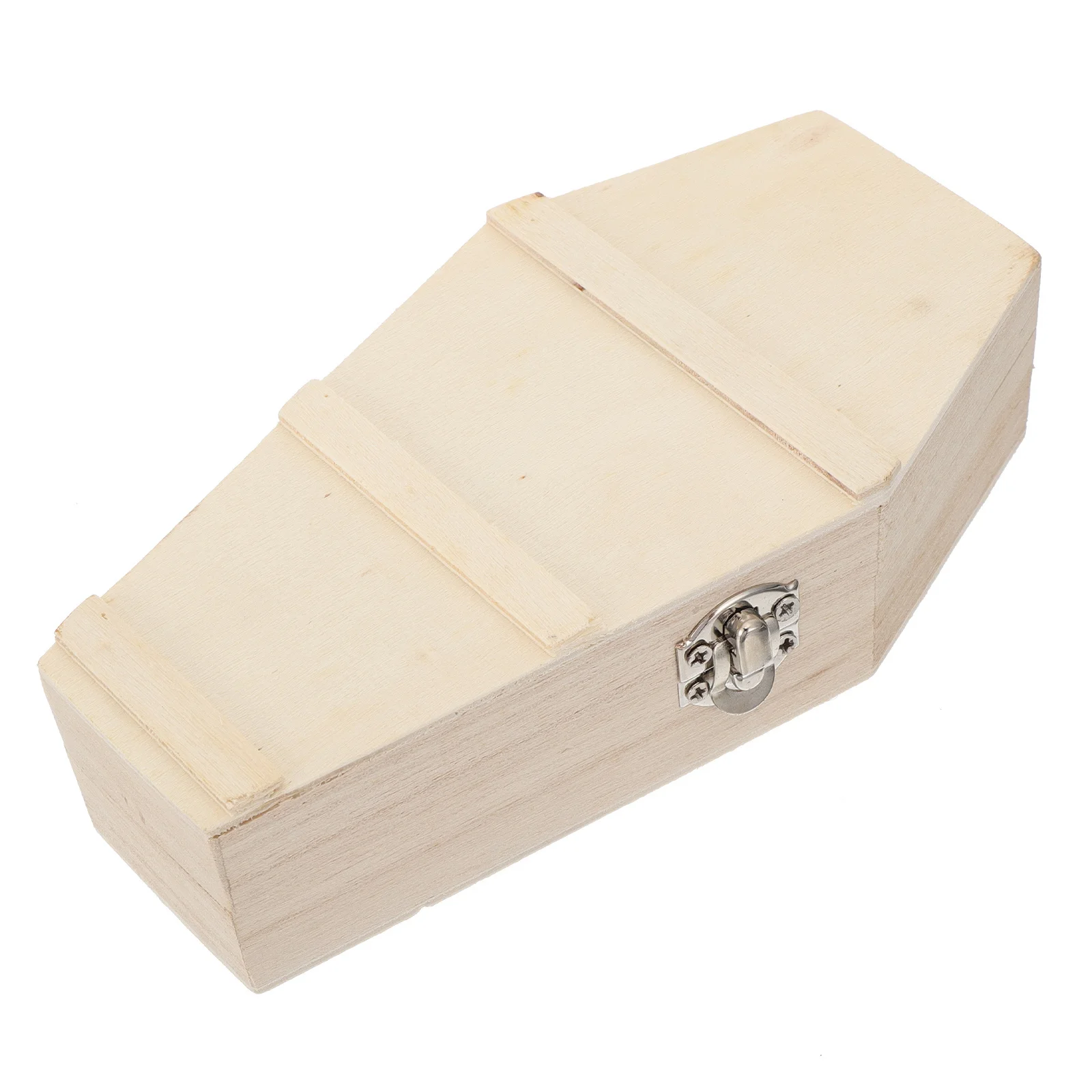 

Wooden Coffin Candy Box Halloween Storage Case Unfinished Diy Craft Present Packaging Small Coffin Shaped Earring Holder Decor