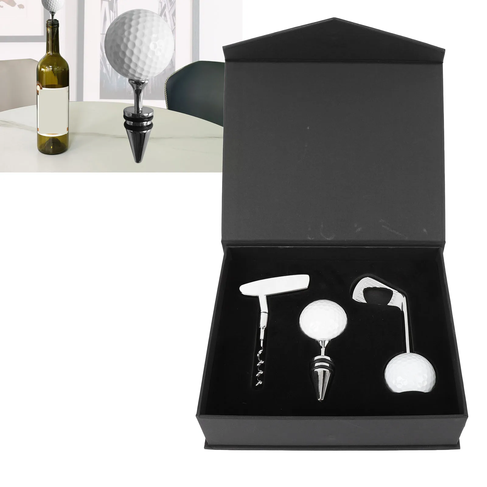 

Bottle Opener Wine Opener Set Zinc Alloy Ergonomic Beer Opener Wine Opener Wine Stopper for Present Wine Stopper