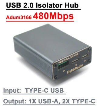 Industrial DAC 3166 TYPE-C USB 2.0 isolation Hub DAC 480 Mbps high speed audio decoder for ROS factory USB CAN Bus debugging